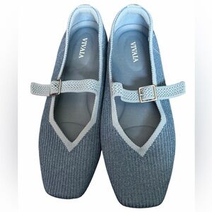 Vivaia Women's Blue Margot Mary Jane Shoes- US Size 6.5